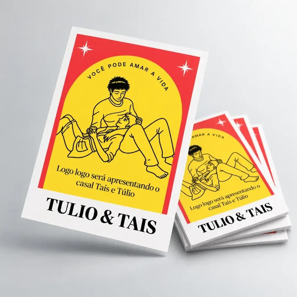 Cartões de Reflexão do projeto Você Pode Amar a Vida apresentando Taís e Túlio